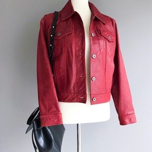 Vintage Red Leather Jacket - Liz Claiborne